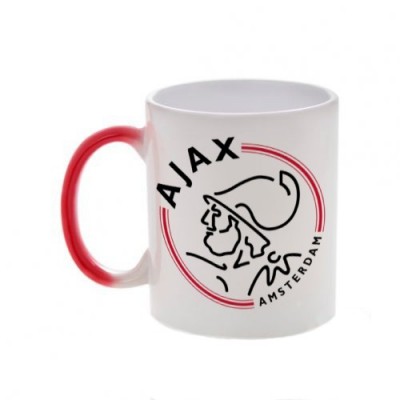 Красная кружка хамелеон с логотипом Аякс