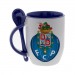 Синяя кружка с ложкой с логотипом Порто