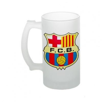 Пивная стеклянная кружка с логотипом Барселона