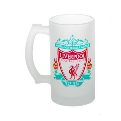Пивная стеклянная кружка с логотипом Ливерпуль