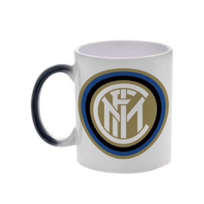 Черная кружка хамелеон с логотипом Интер Милан